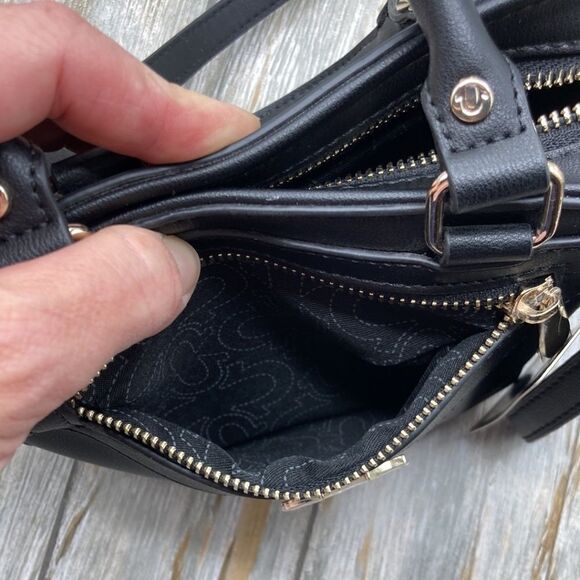 Women’s True Religion Small Black Crossbody Shoulder Bag Handbag Purse - Picture 10 of 14